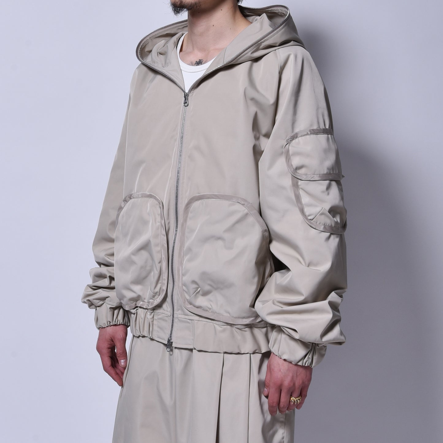 rin / Full Zip Hoodie Jacket BEI