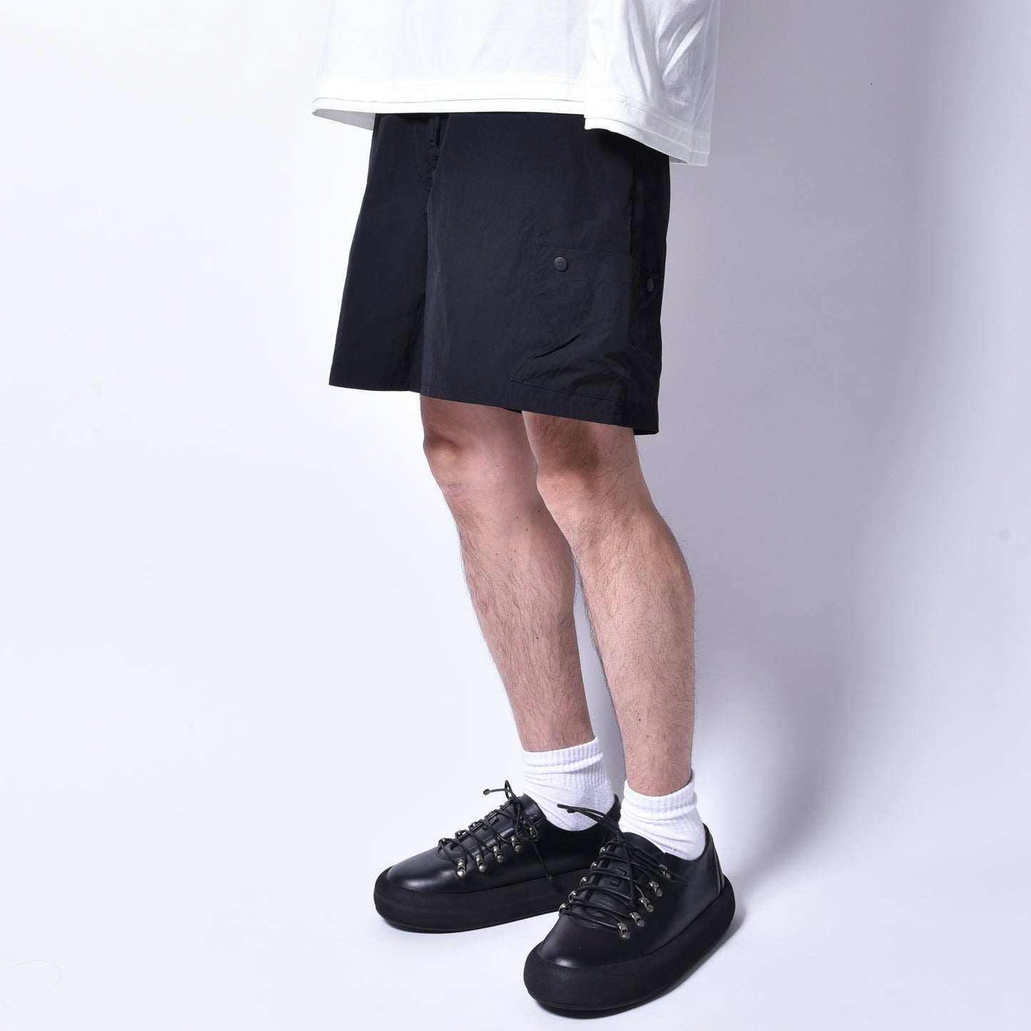 rin / Nylon Cargo Short Pants BK