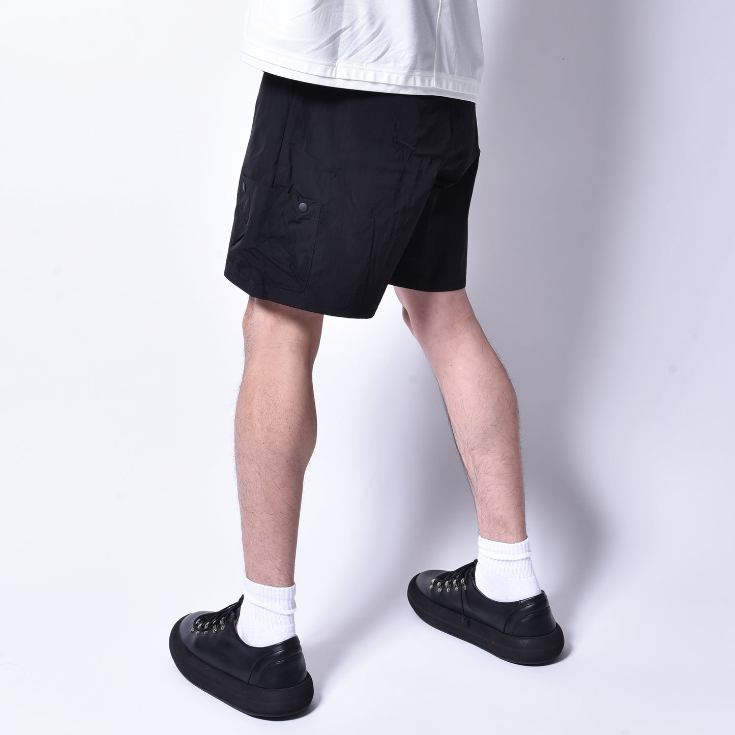 rin / Nylon Cargo Short Pants BK
