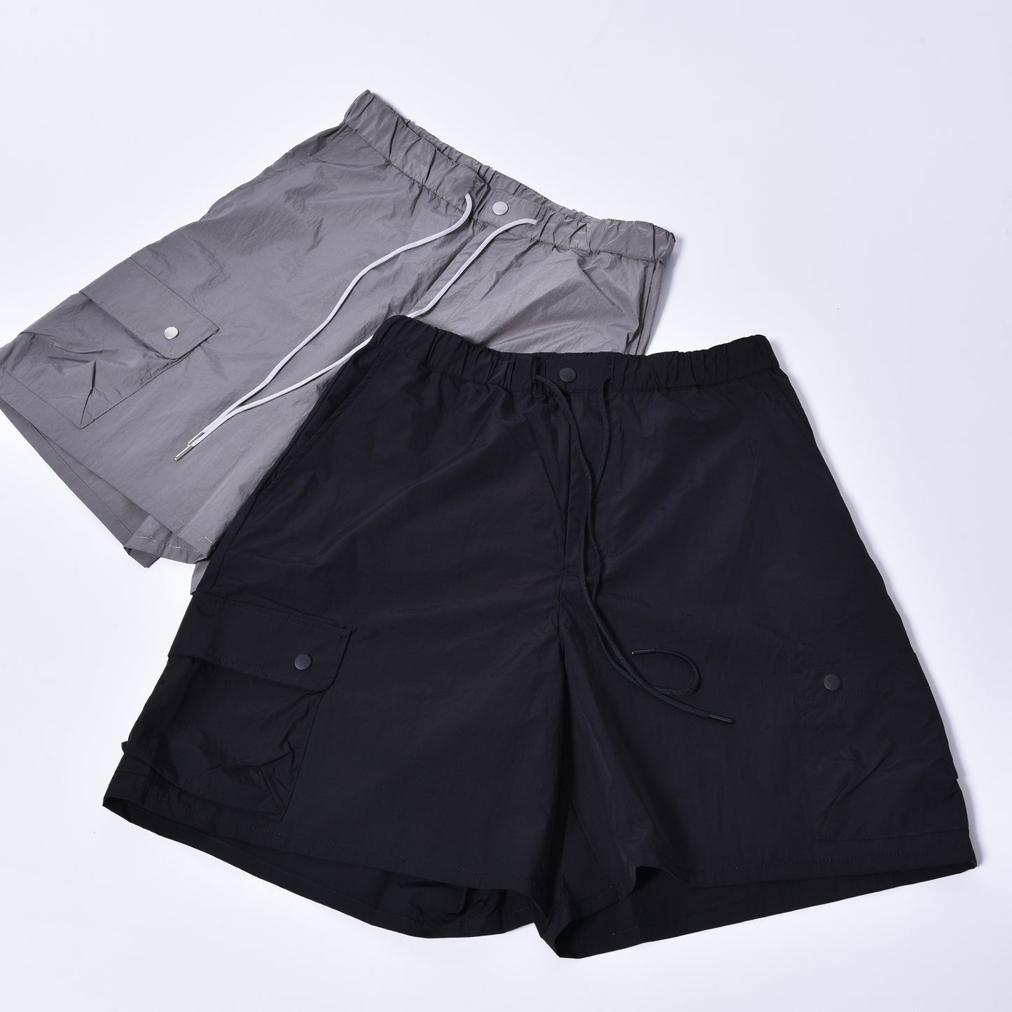 rin / Nylon Cargo Short Pants BK
