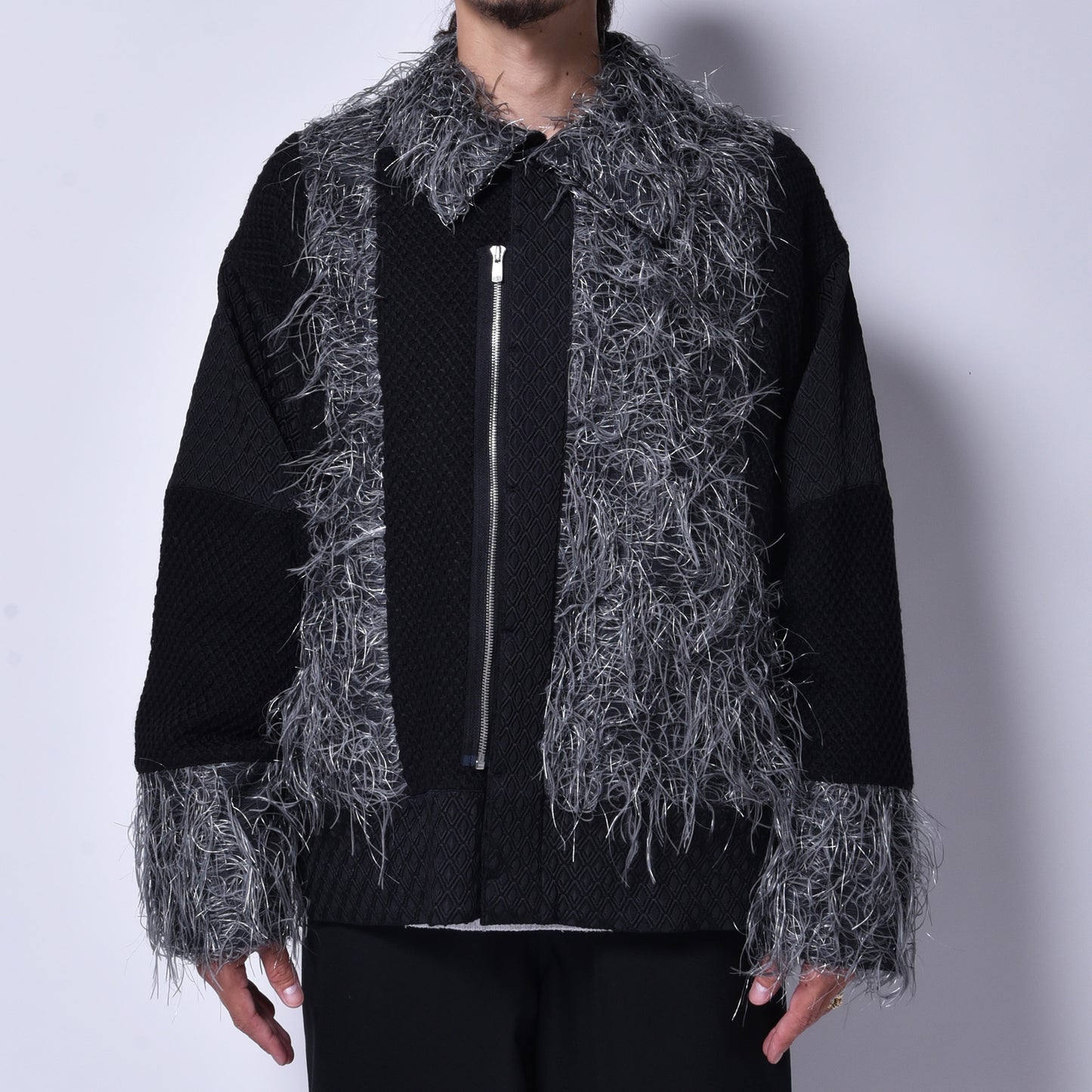 rin / Wing Panel Short Jacket BK GREY