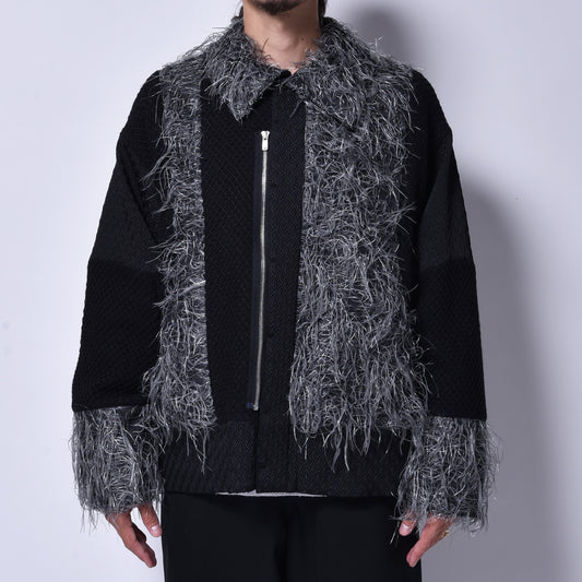 rin / Wing Panel Short Jacket BK GREY