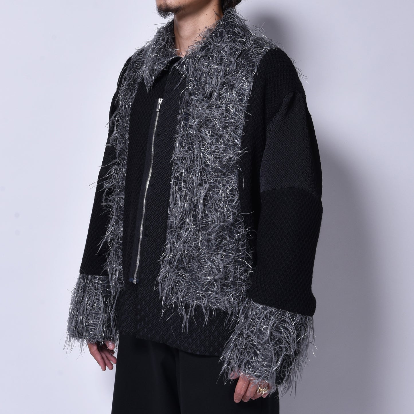 rin / Wing Panel Short Jacket BK GREY