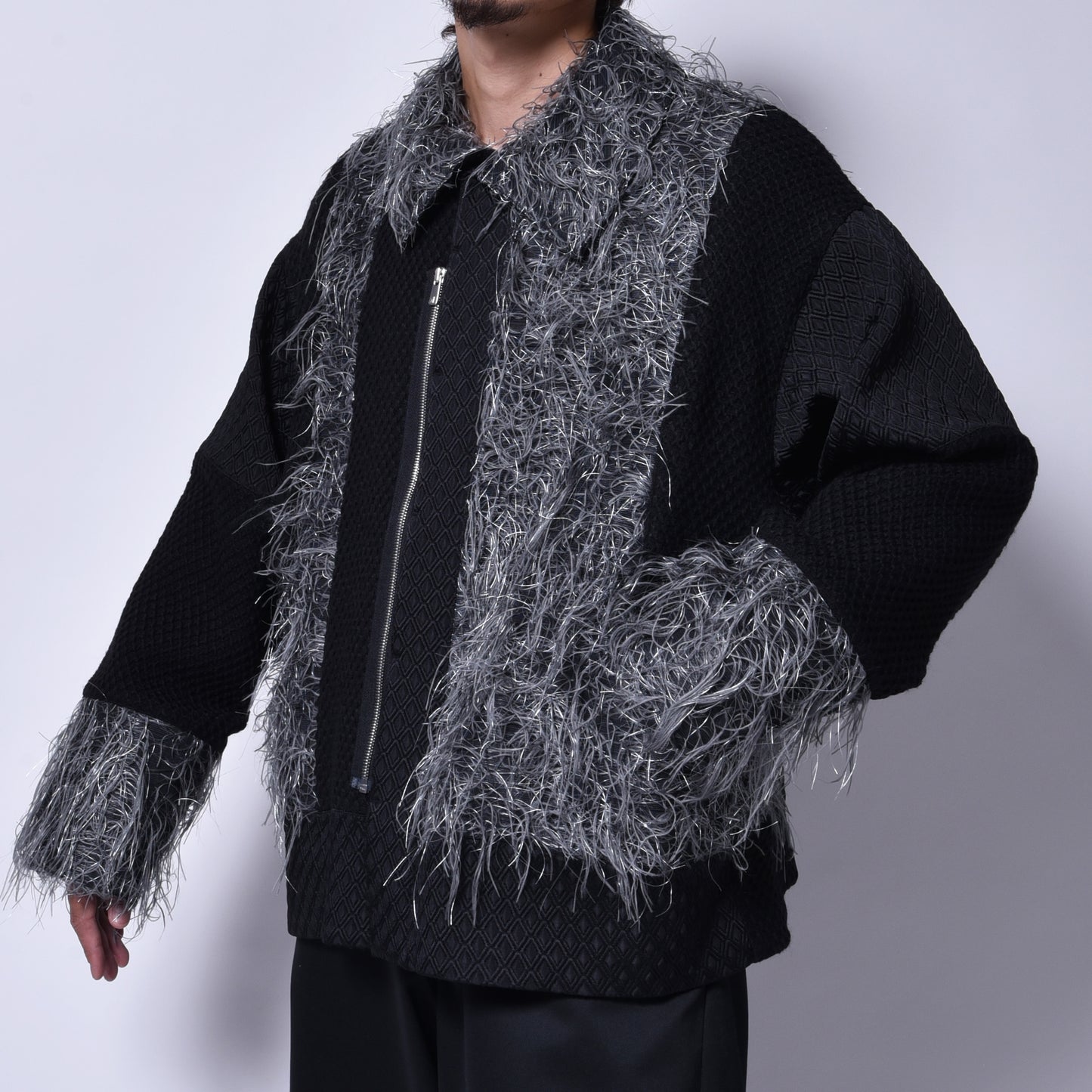 rin / Wing Panel Short Jacket BK GREY