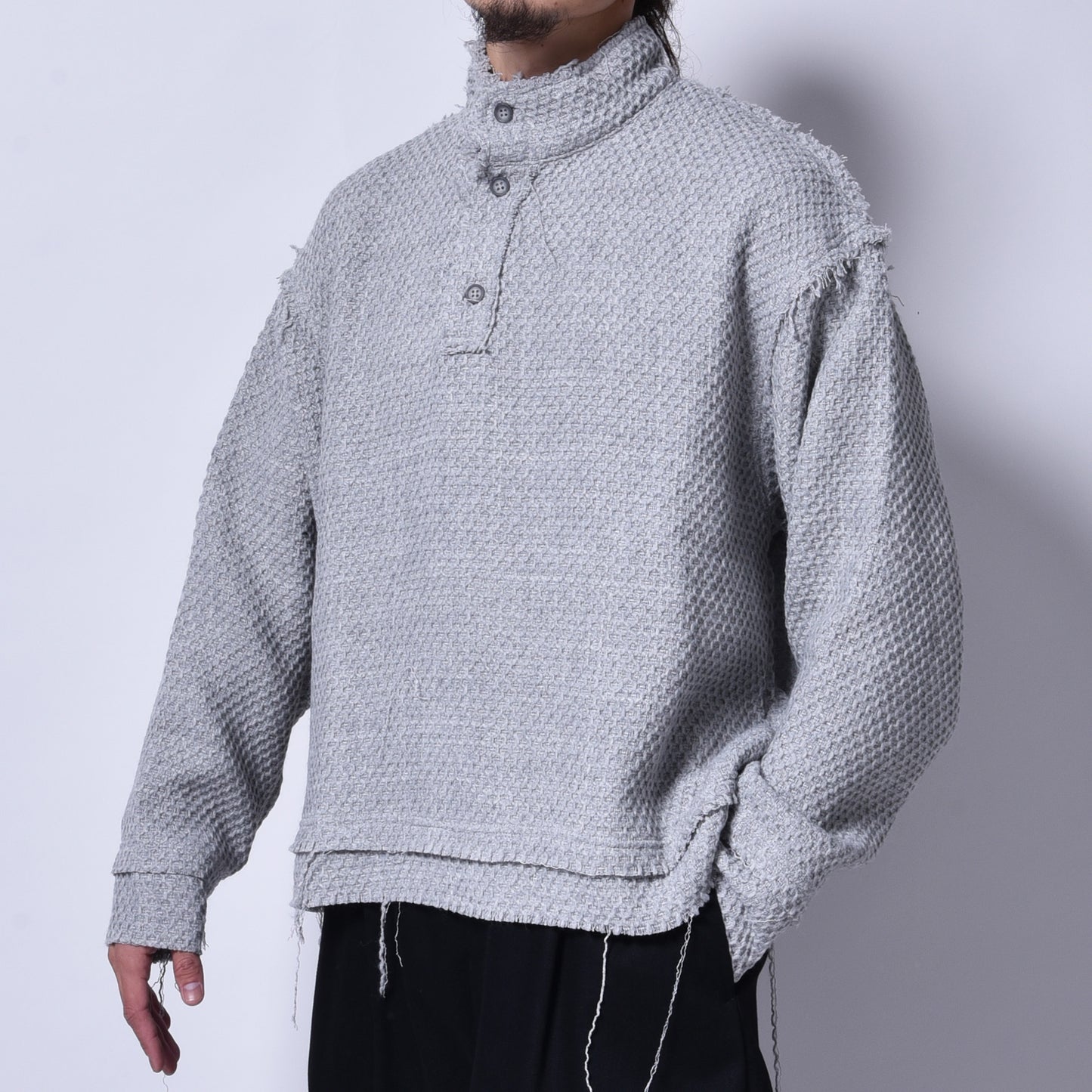 rin / Cut Bee Knit Long Sleeve GREY