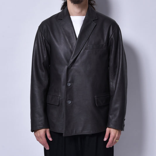 rin / Gentleman "R" Leather Jacket D.GREY