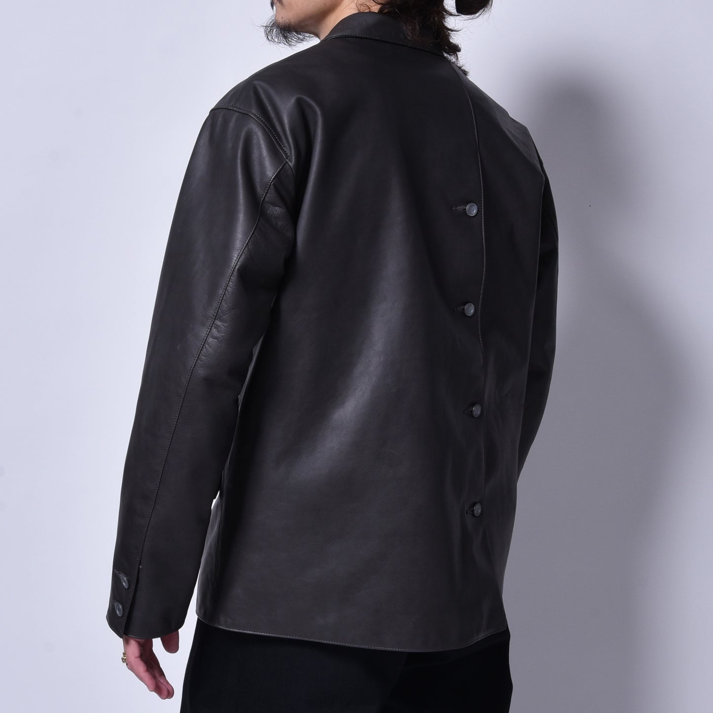 rin / Gentleman "R" Leather Jacket D.GREY