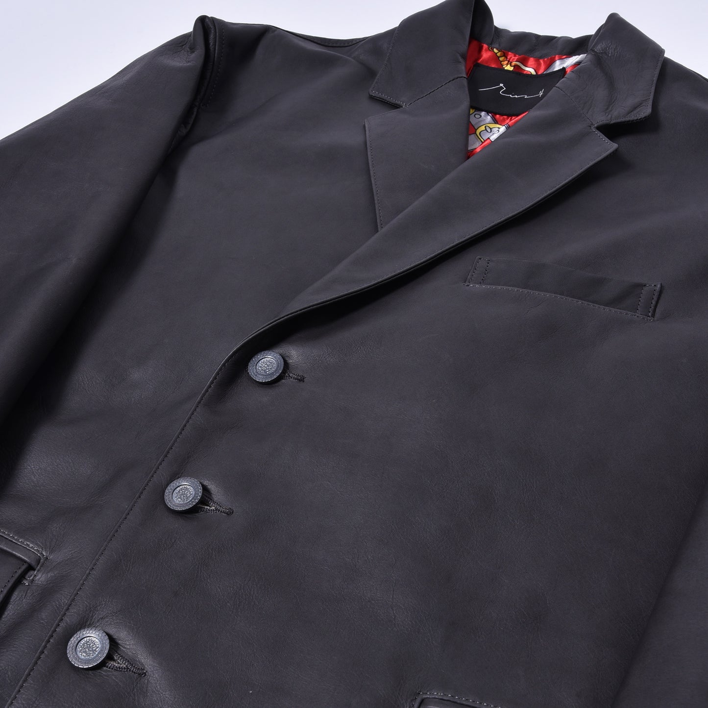 rin / Gentleman "R" Leather Jacket D.GREY