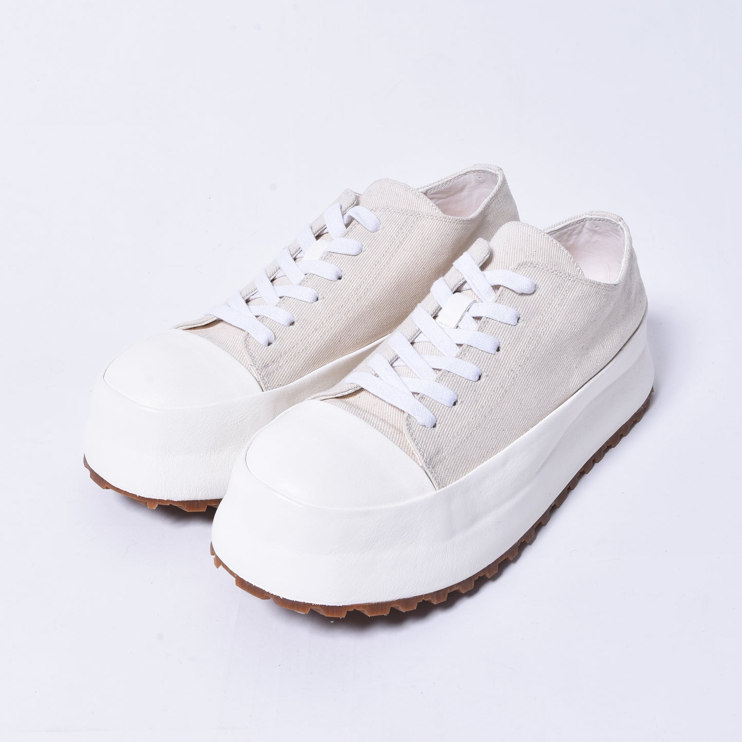 JOE CHIA / LOW TOP SNEAKER CANVAS COTTON LEATHER