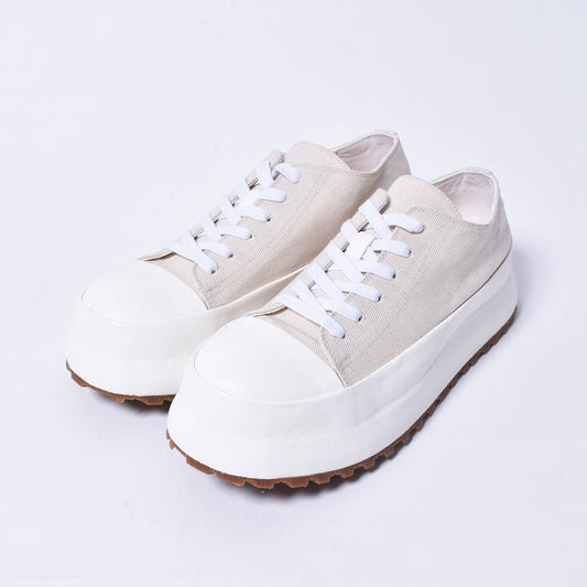 JOE CHIA / LOW TOP SNEAKER CANVAS COTTON LEATHER