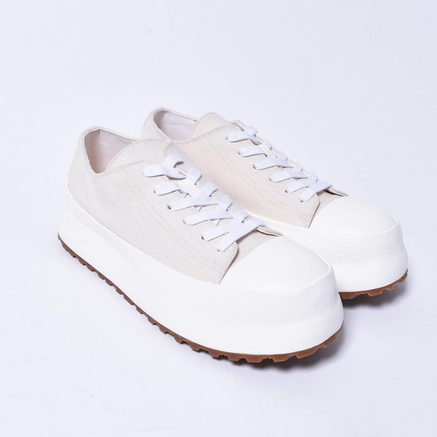 JOE CHIA / LOW TOP SNEAKER CANVAS COTTON LEATHER