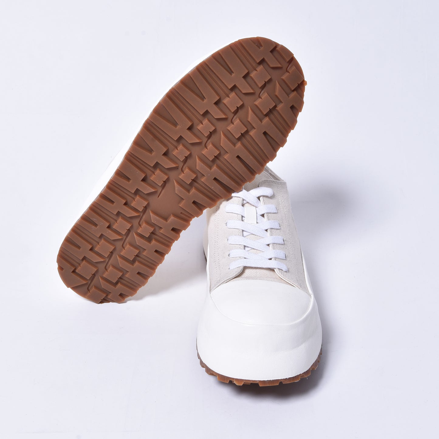 JOE CHIA / LOW TOP SNEAKER CANVAS COTTON LEATHER