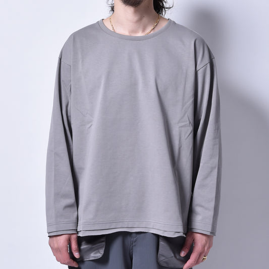 rin / Loose Neck Long Sleeve Tee GREY
