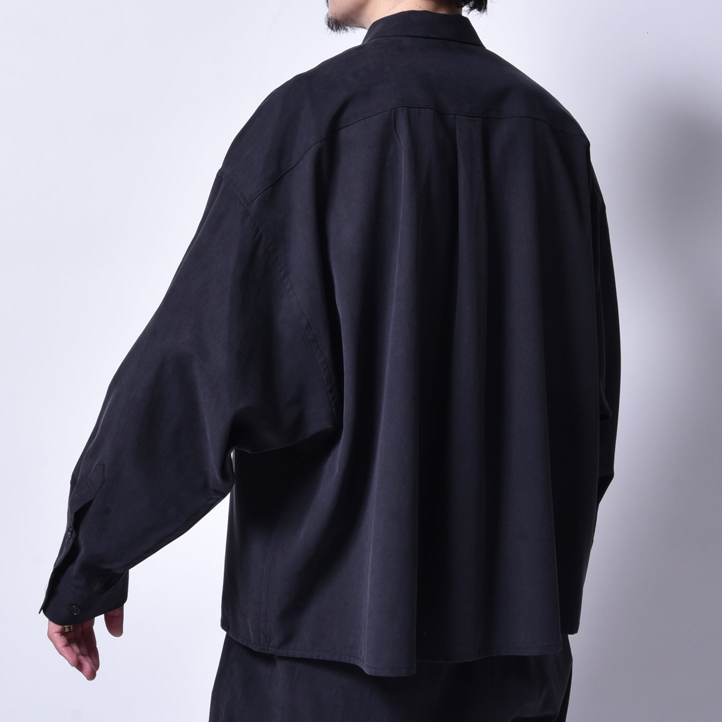 rin / Tensel Big Wide L/S Shirt BK