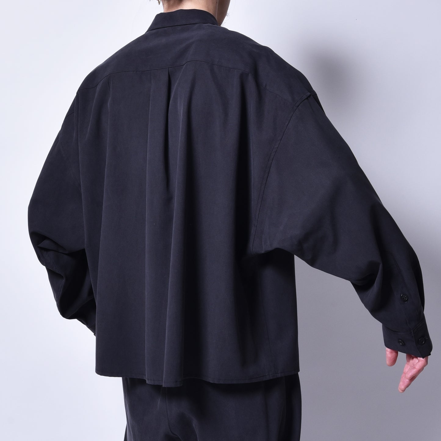 rin / Tensel Big Wide L/S Shirt BK
