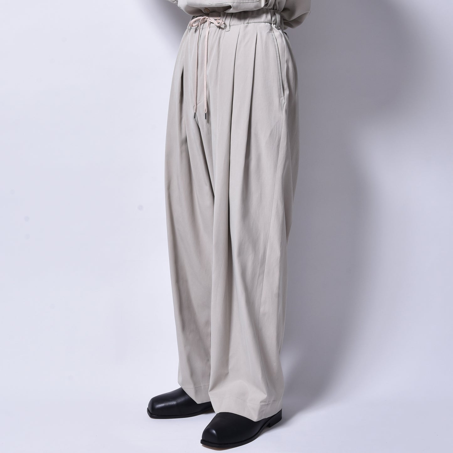 rin / Tensel 3Tuck Wide Slacks Pants BEI