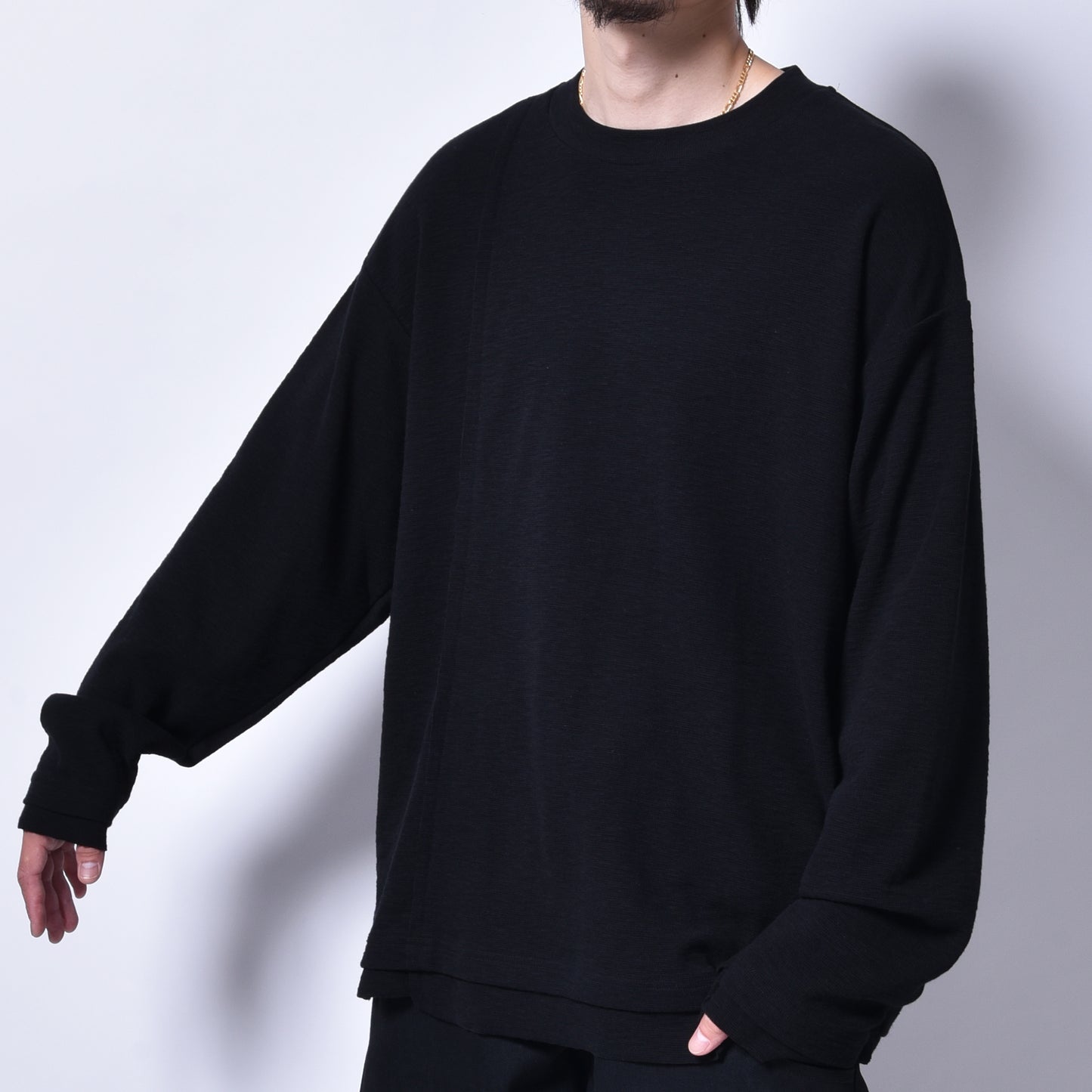 rin / Slab Cut Long Sleeve BK