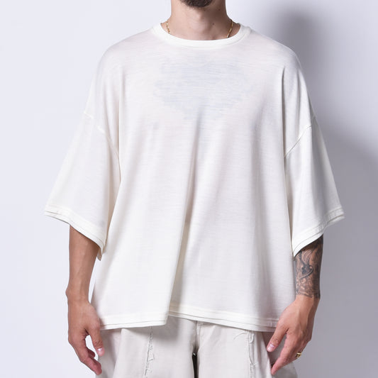 rin / Summer Wool Dolman S/S Tee WH