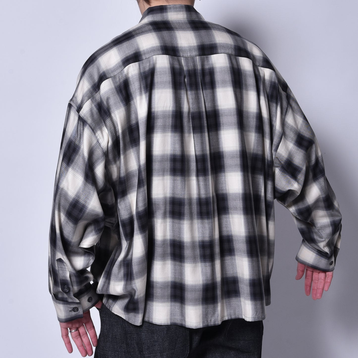rin / Big Wide L/S Shirts BK WH