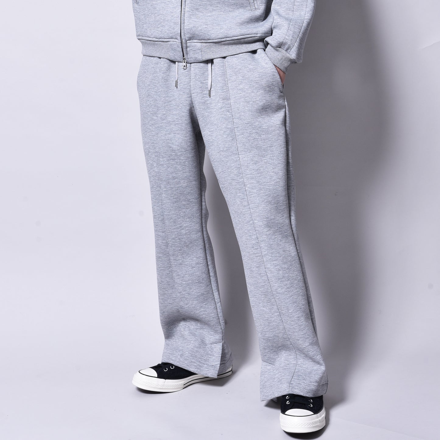 rin / Bonding Flare Jersey Pants GREY