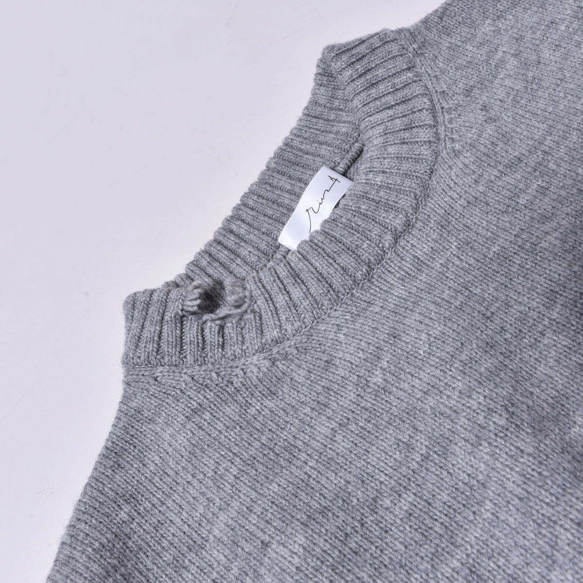 rin / Wool Damage Short Wide Knit GREY