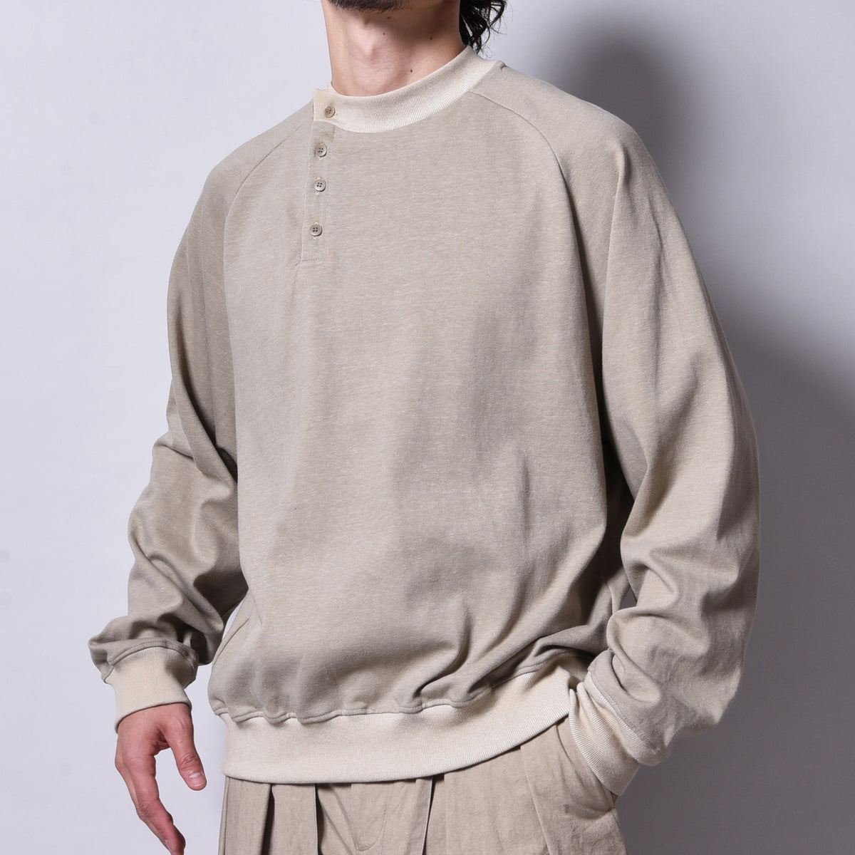 rin / Loose Henley Neck L/S Tee SUMI BEI