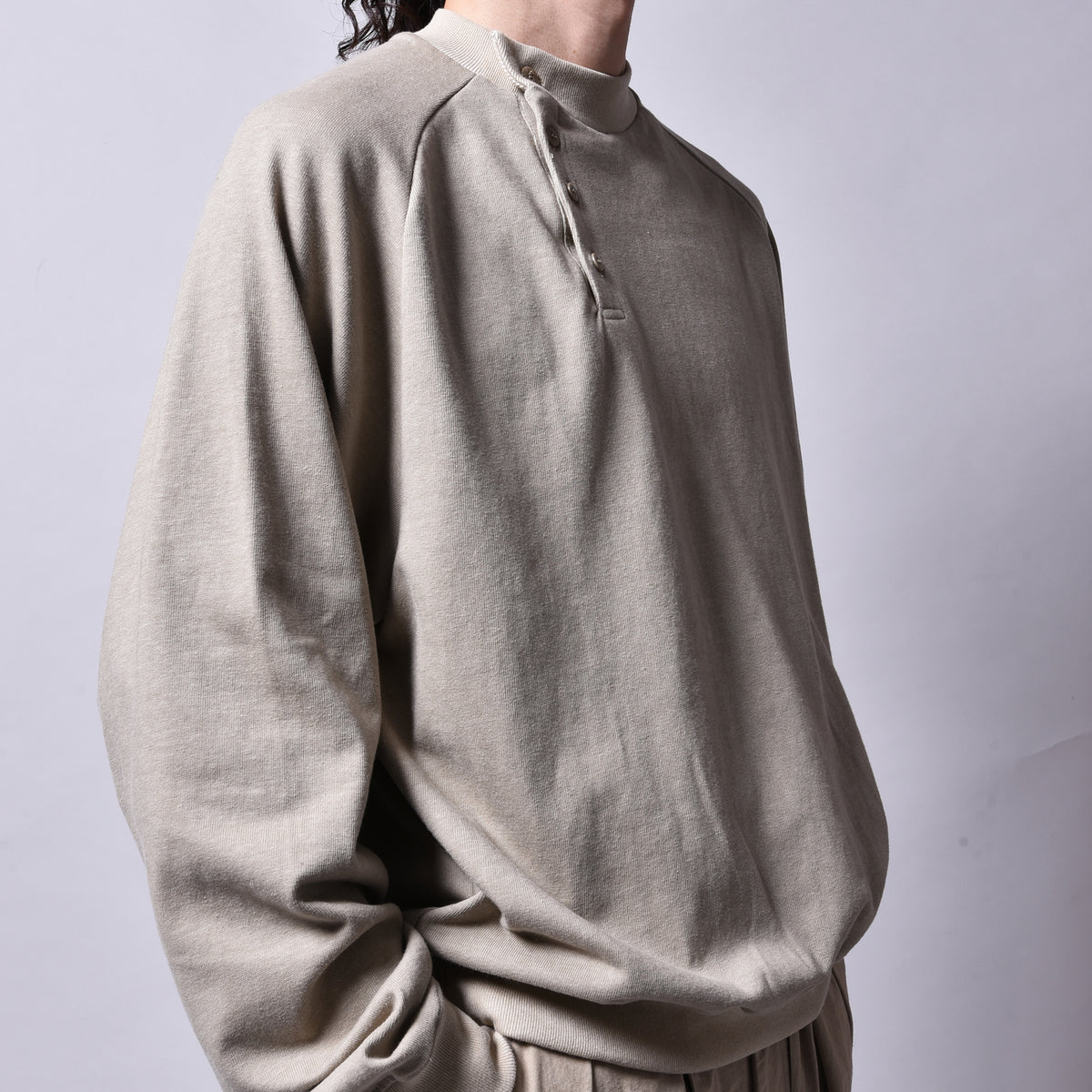 rin / Loose Henley Neck L/S Tee SUMI BEI