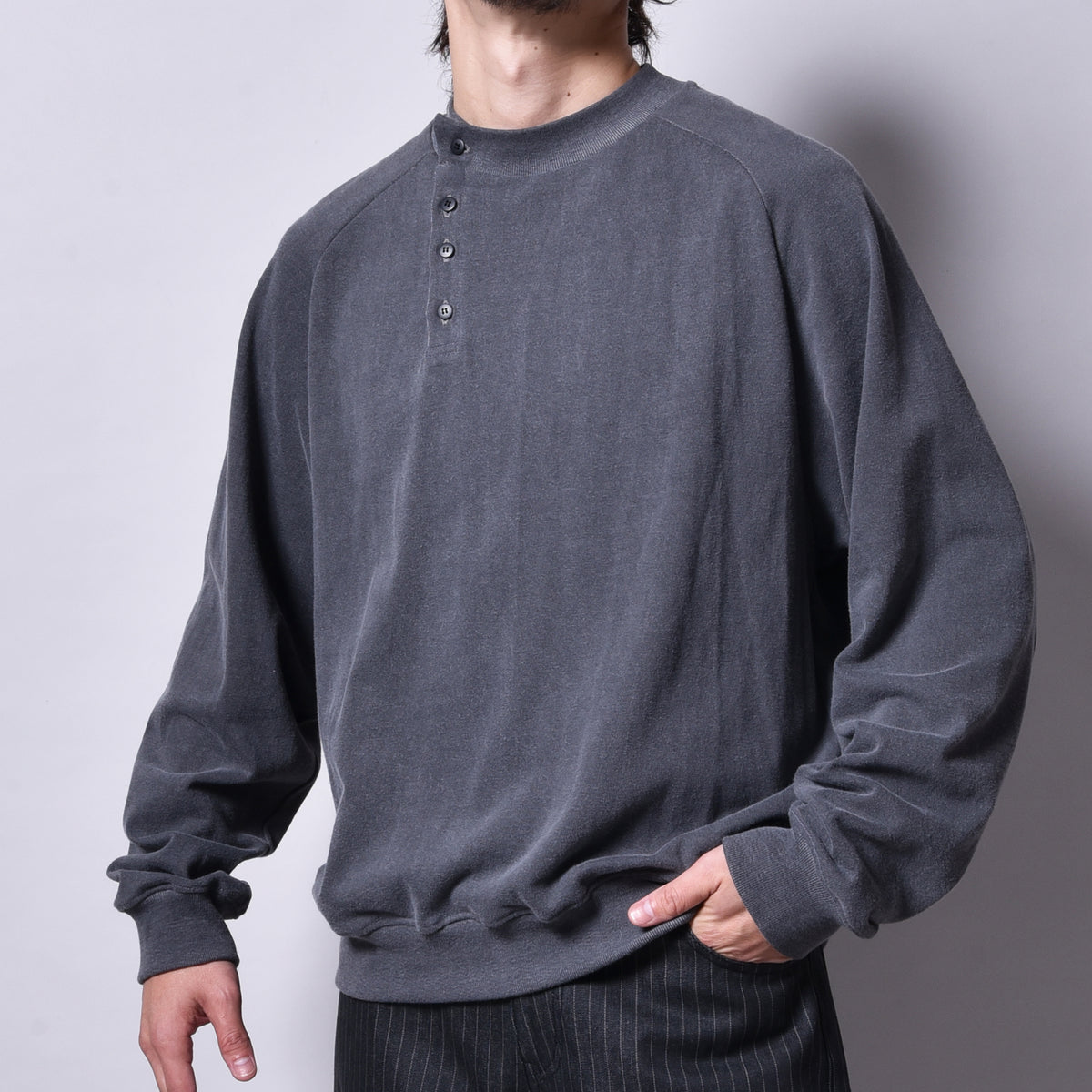 rin / Loose Henley Neck L/S Tee SUMI