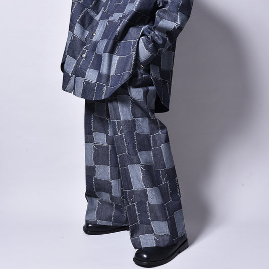 rin / Jacquard Denim Baggy Pants PATCH