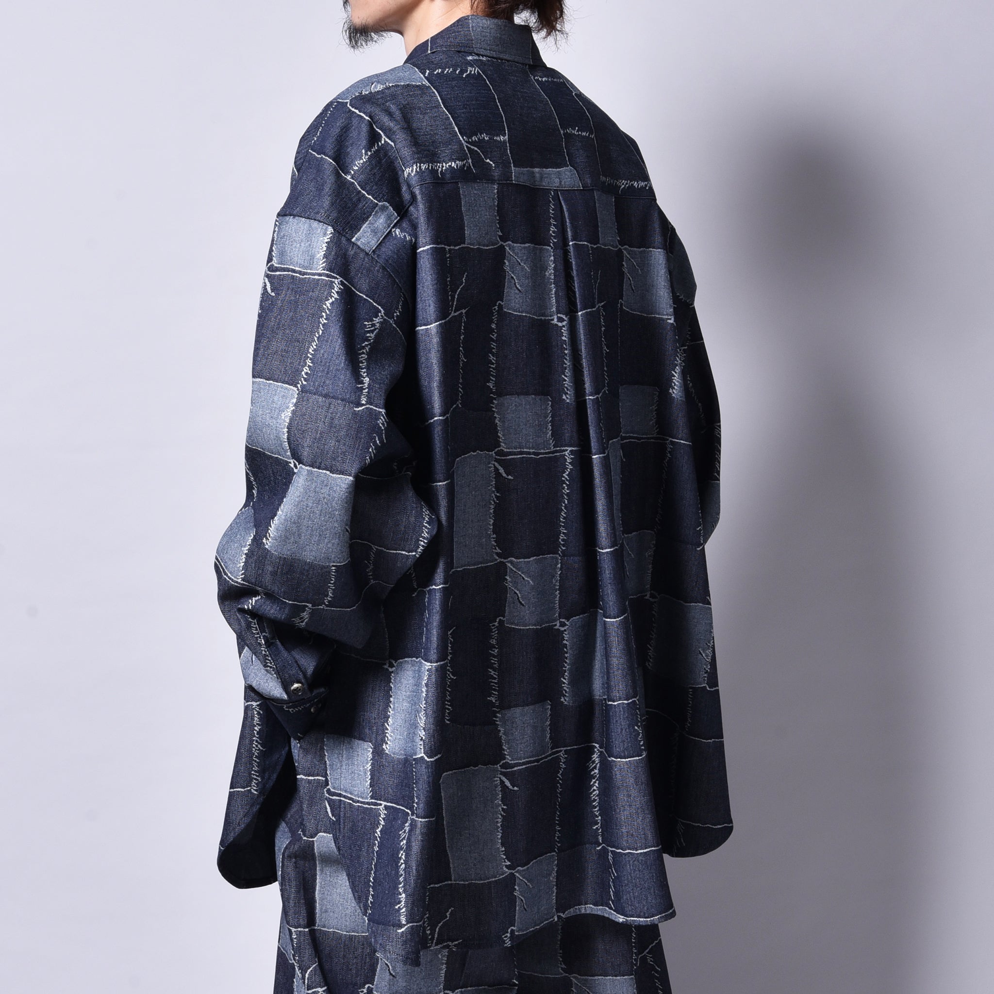 rin / Jacquard Denim Big Shirt PATCH