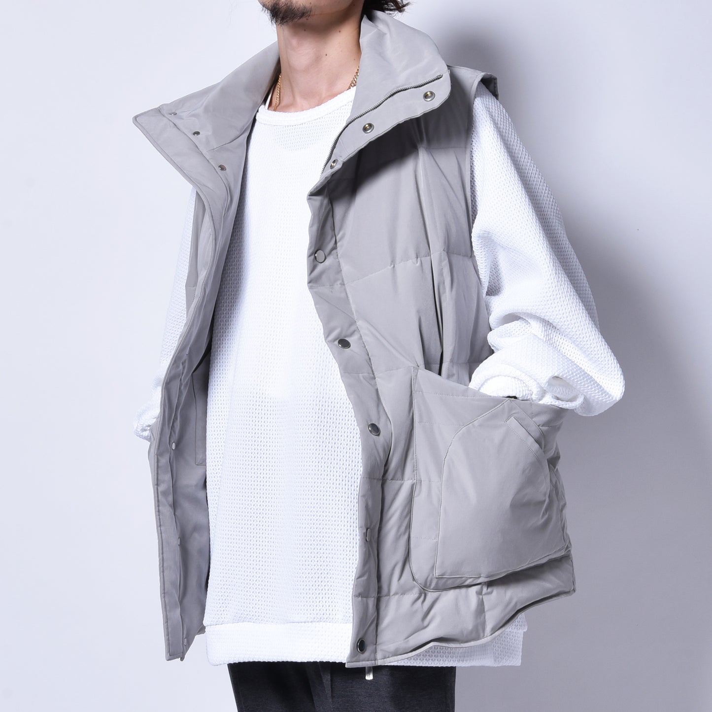 rin / Big Down Work Vest GREY