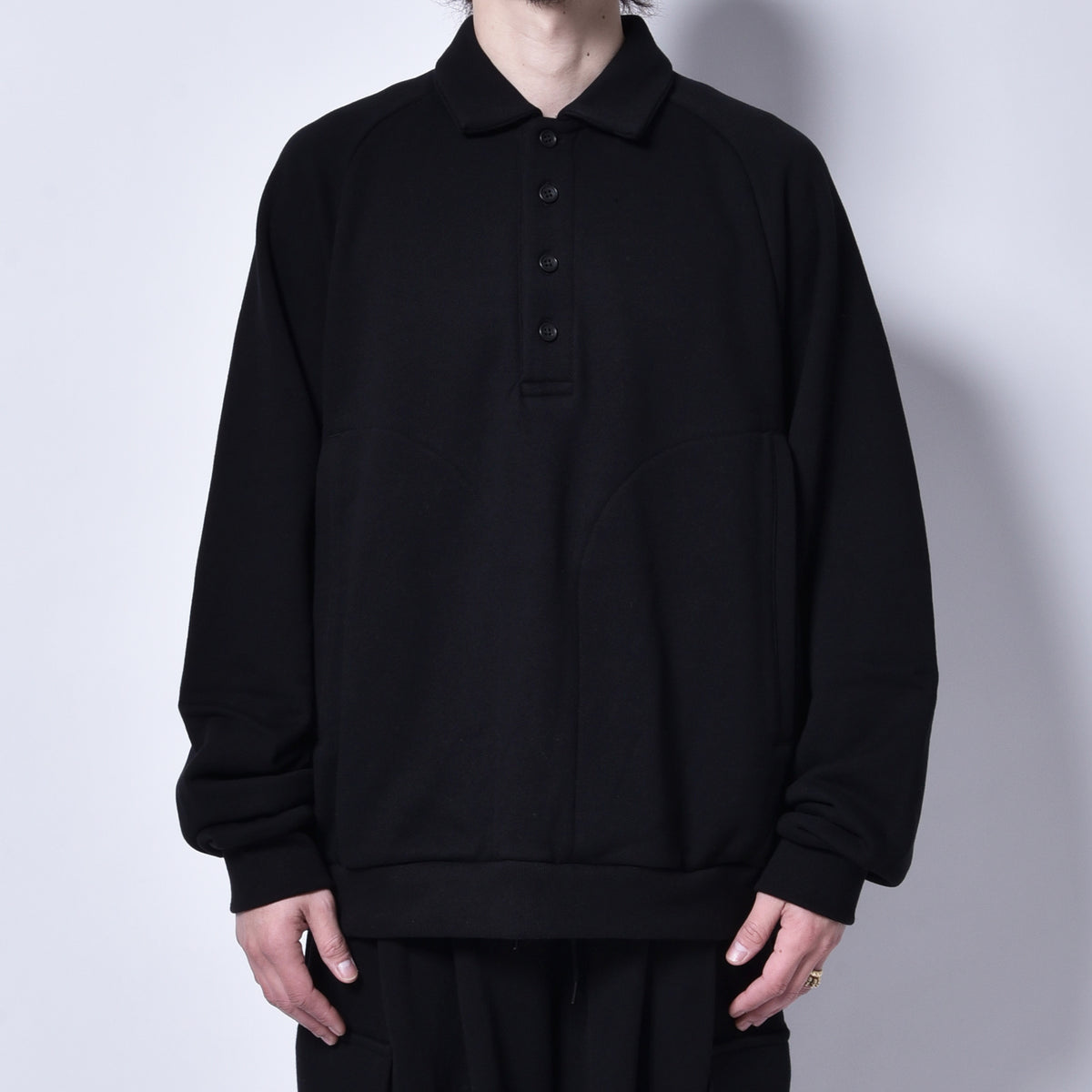 rin / Heavy Polo Sweat Shirt BK – TTAGGG