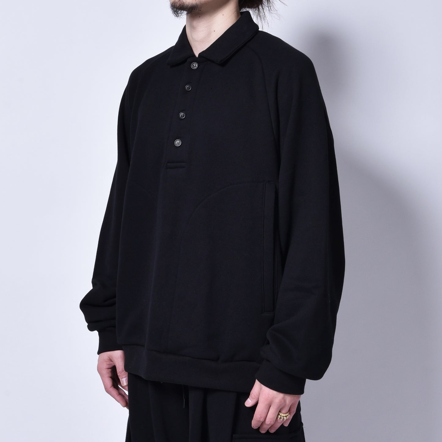 rin / Heavy Polo Sweat Shirt BK