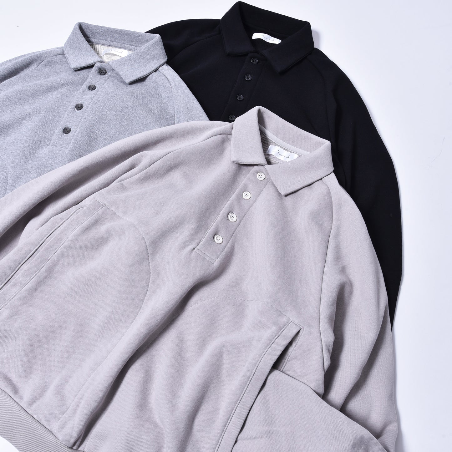 rin / Heavy Polo Sweat Shirt GREIGE