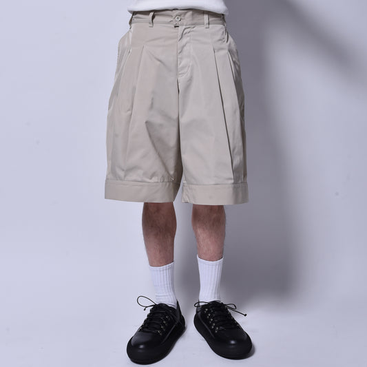 rin / Pleats Wide Tuck Short Pants BEI