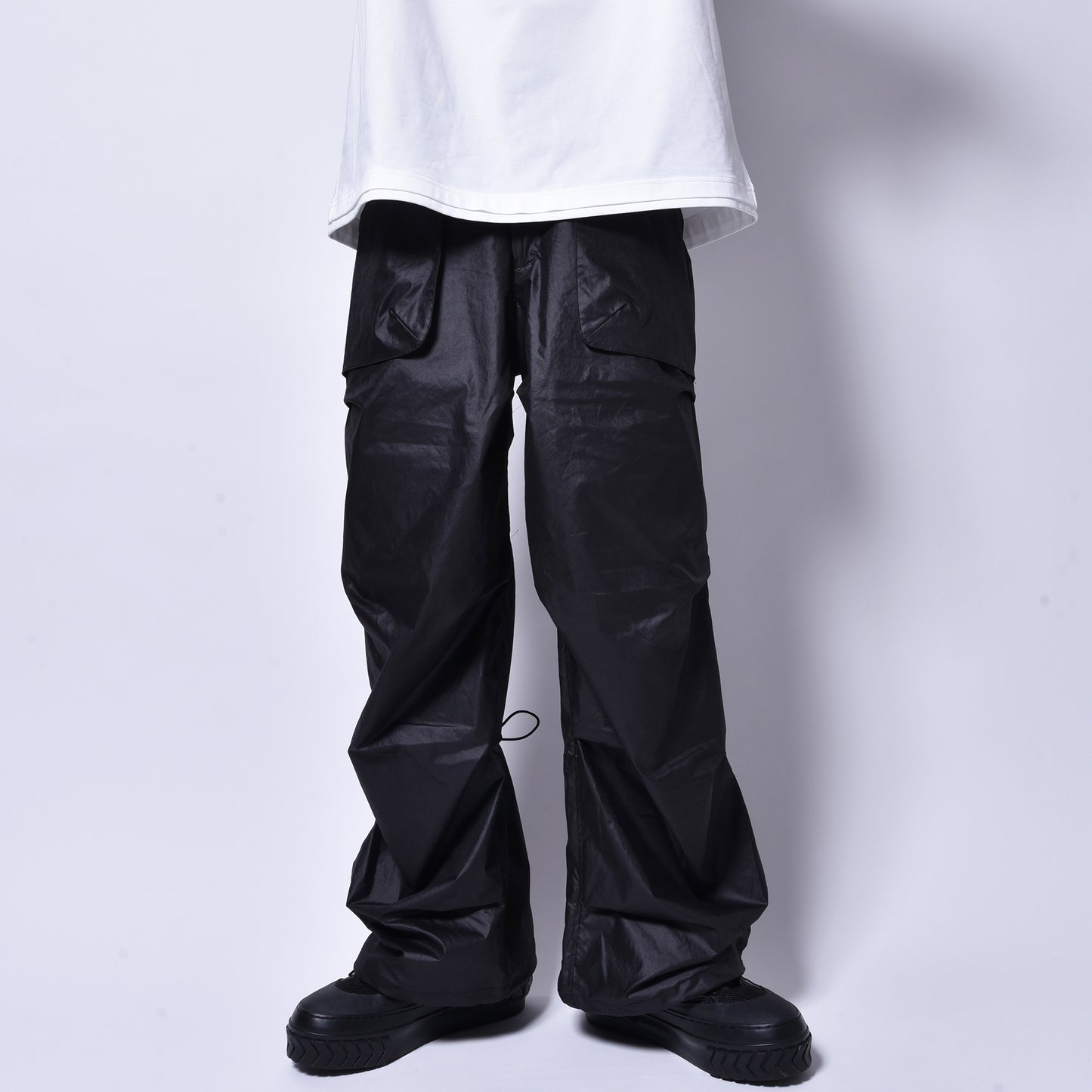 rin / Teck Tuck Wide Pants BK