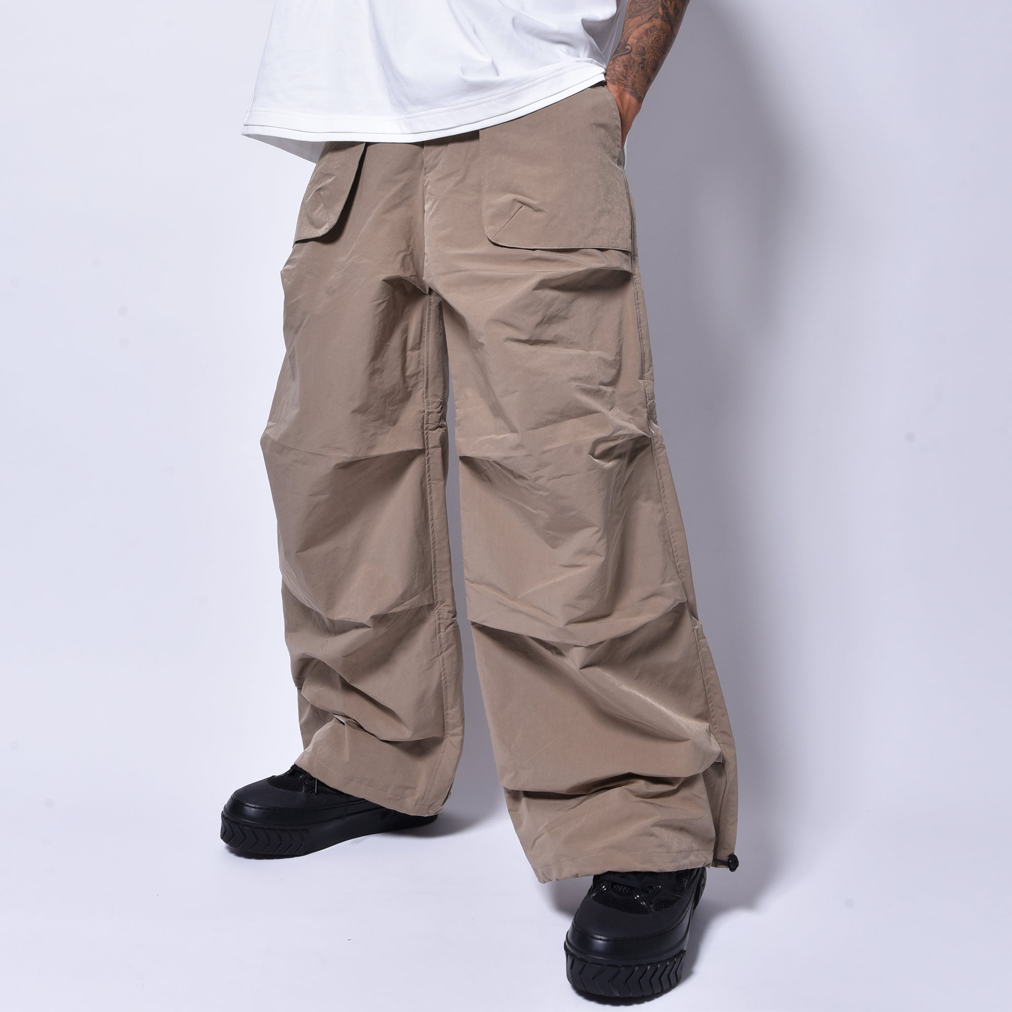 rin / Teck Tuck Wide Pants BEI