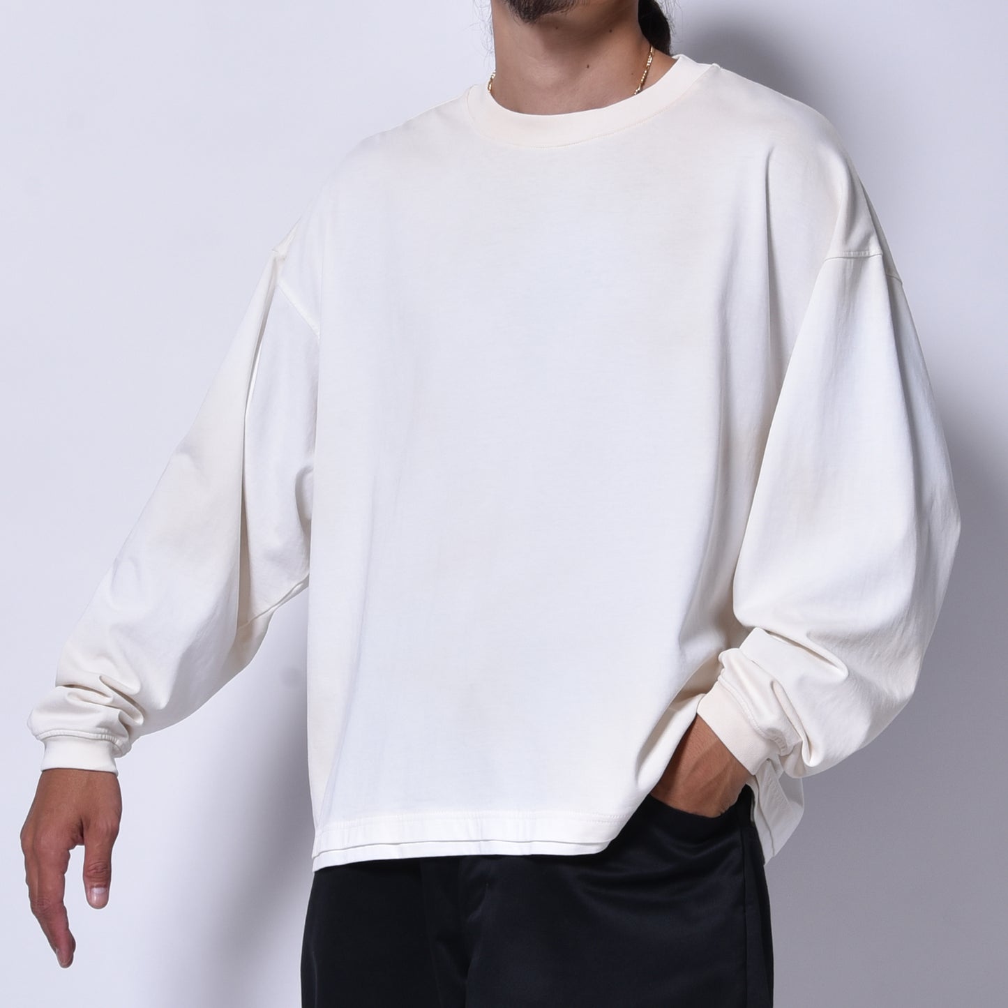 rin / SUN Dolman Long Sleeve Tee WH SUN