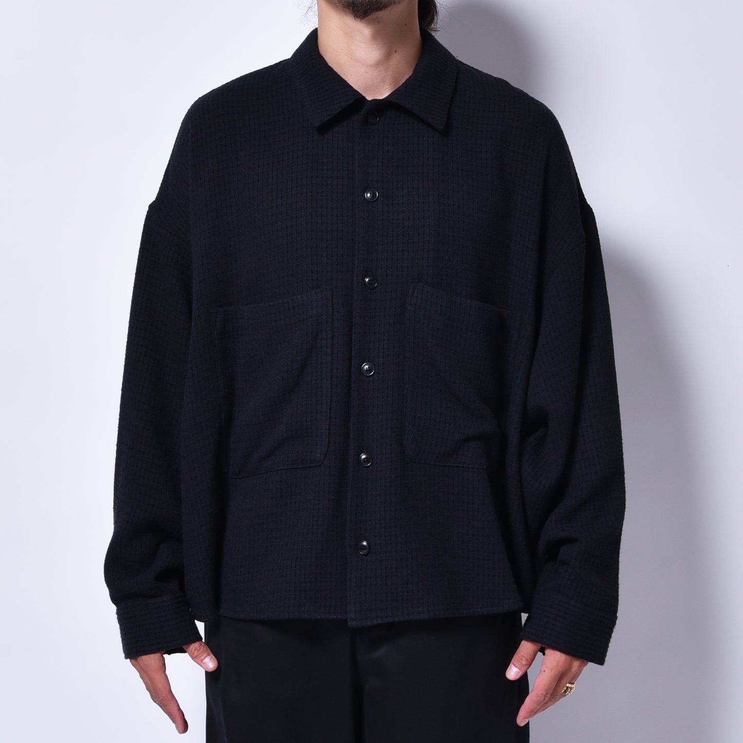 rin / Loop Short Wide L/S Shirt BK