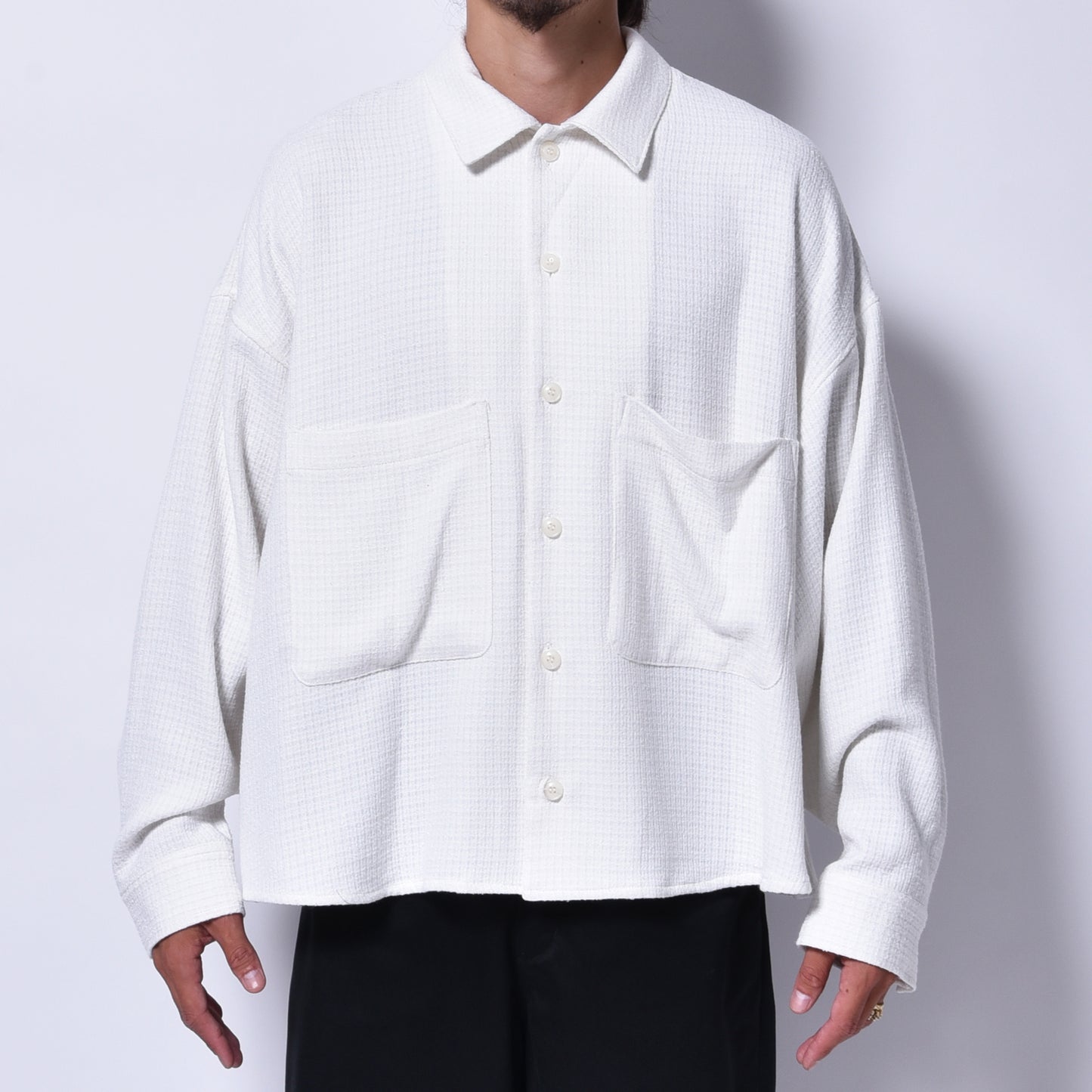 rin / Loop Short Wide L/S Shirt WH