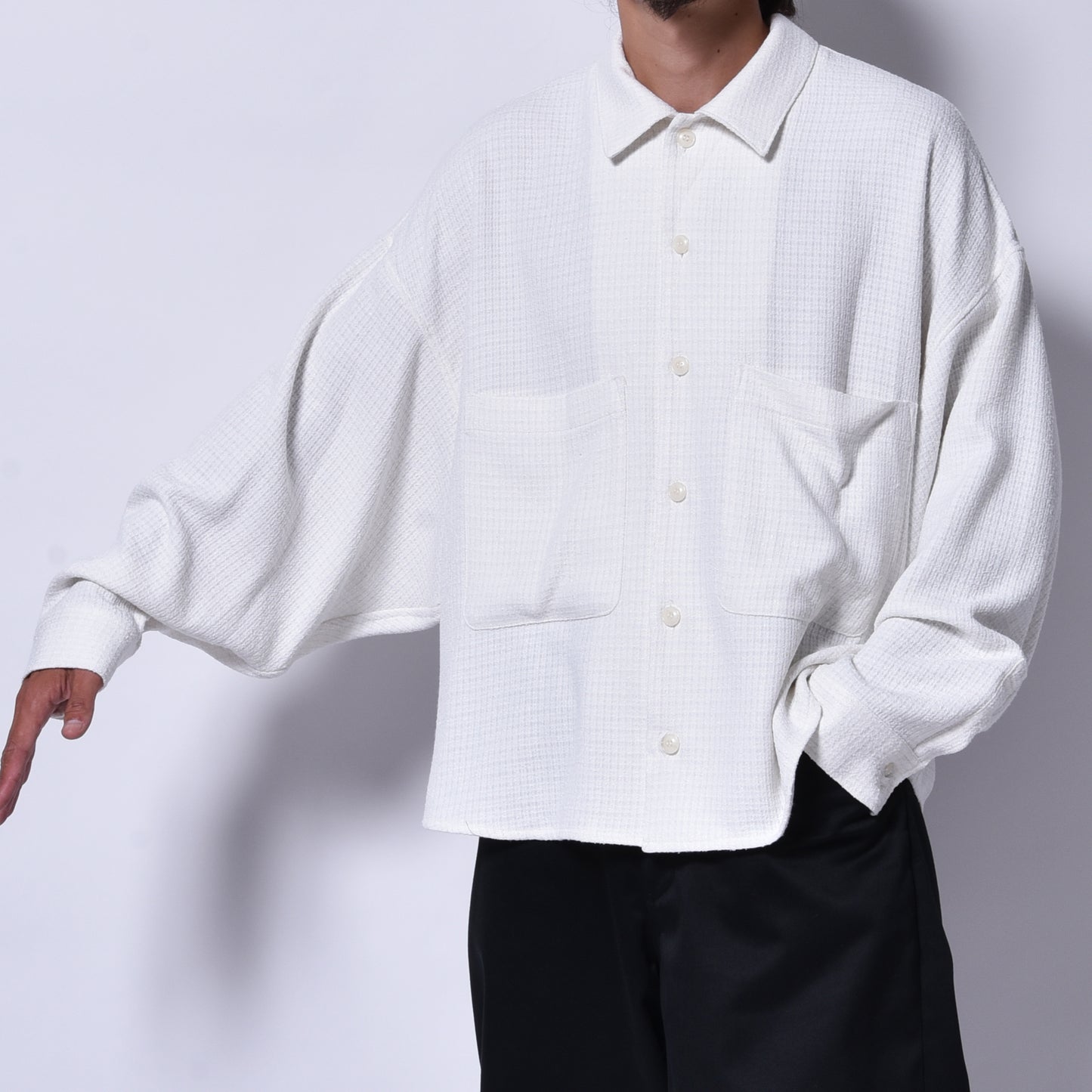 rin / Loop Short Wide L/S Shirt WH