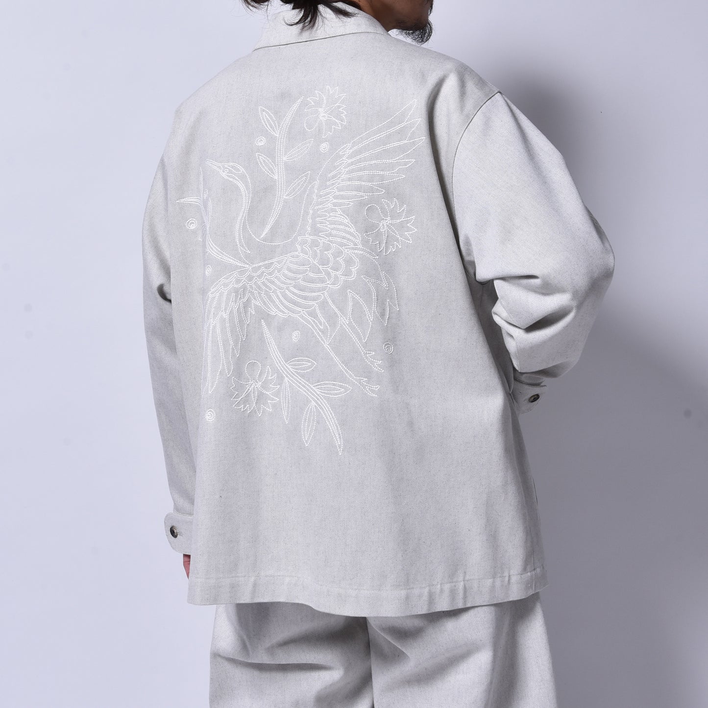 rin / Embroidery Car Coat Jacket WHBK