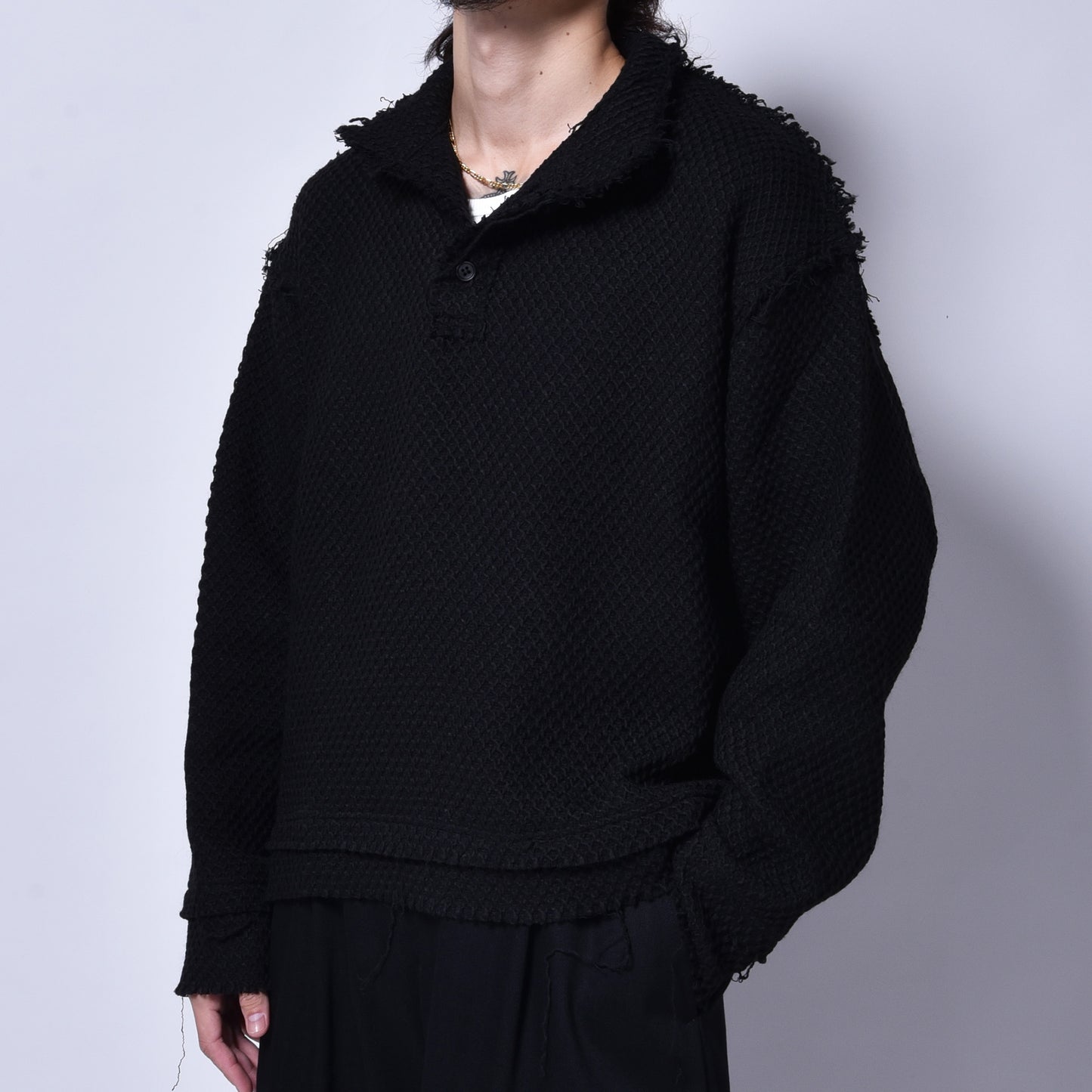 rin / Cut Bee Knit Long Sleeve BK