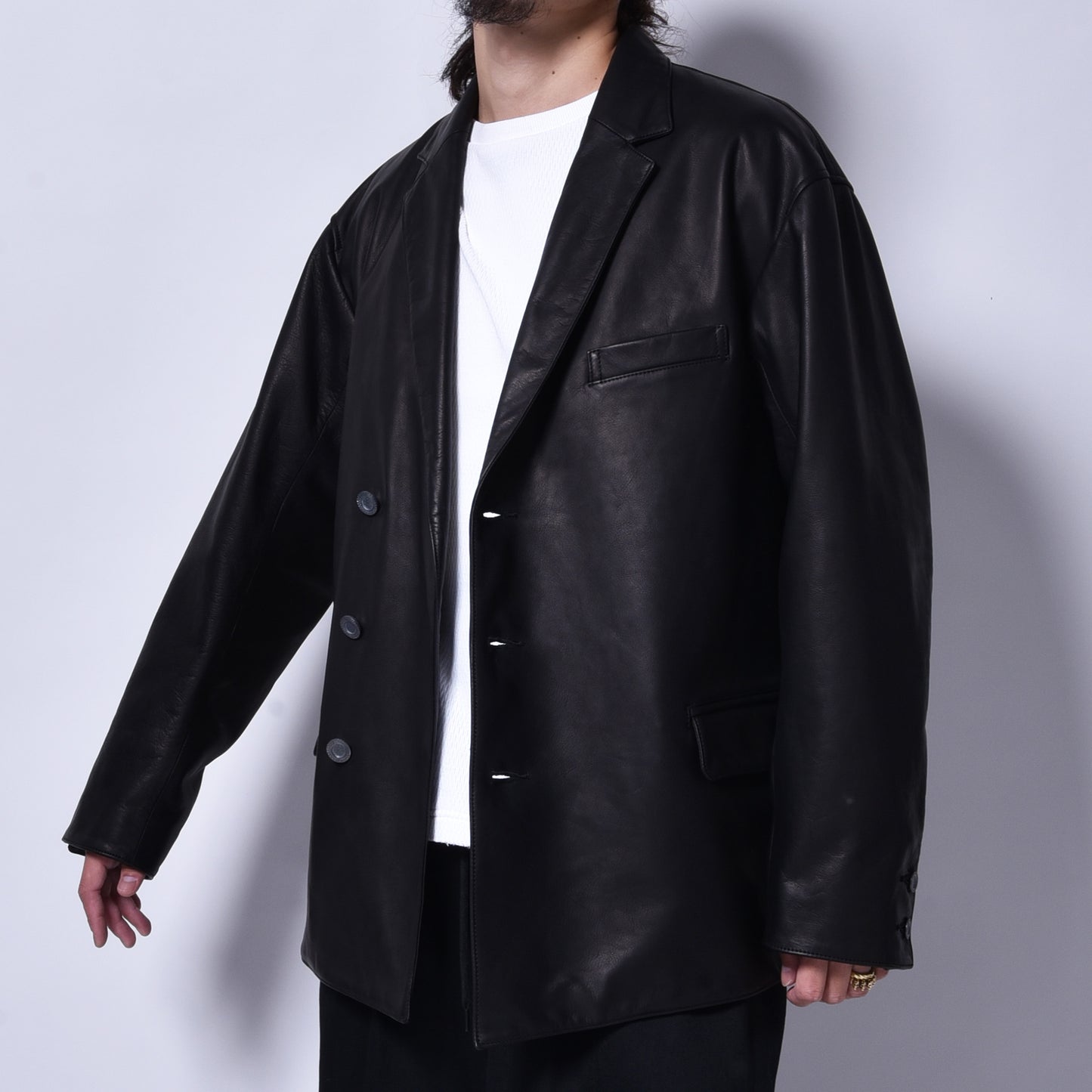 rin / Gentleman "R" Leather Jacket BK