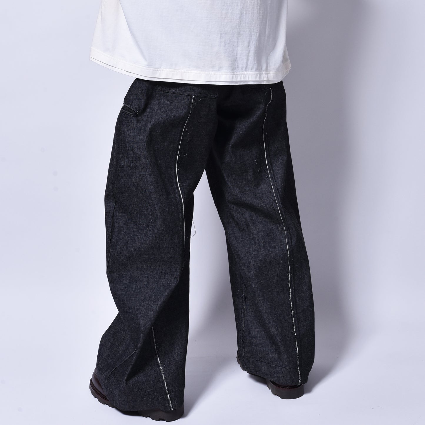 rin / DD Switch Wide Pants BK DENIM