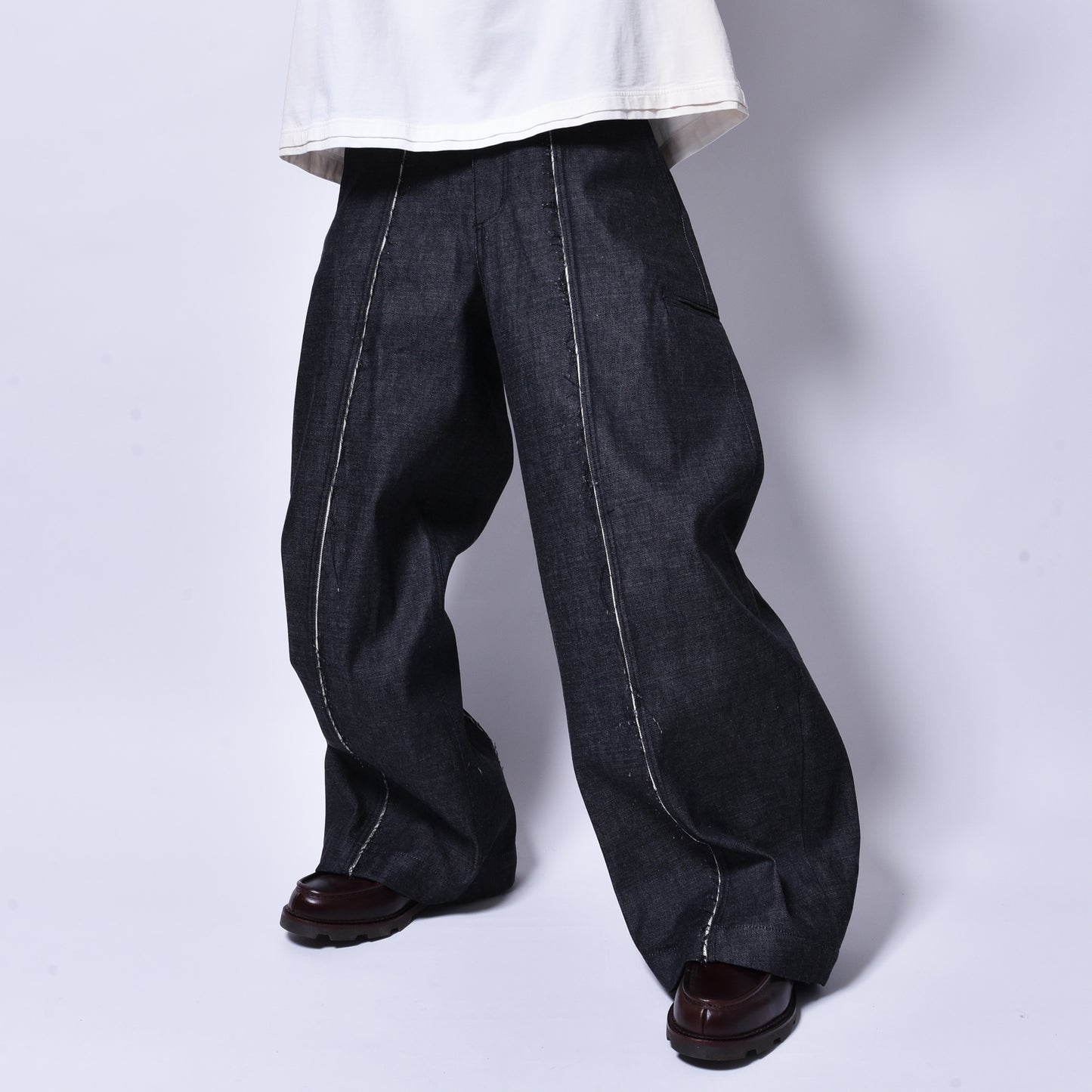 rin / DD Switch Wide Pants BK DENIM