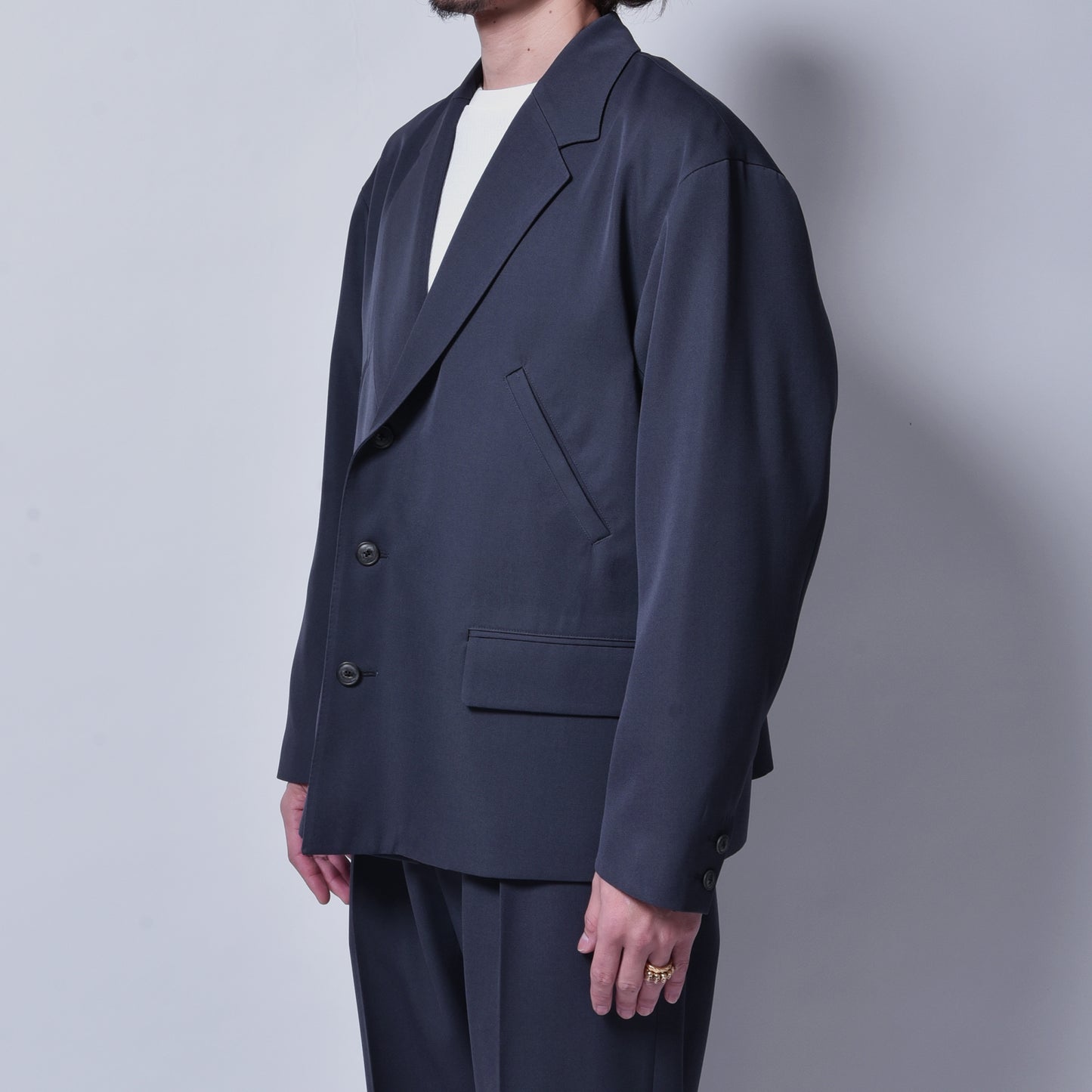 rin / Paper Wool Set Suit  SMOK GRN GREY