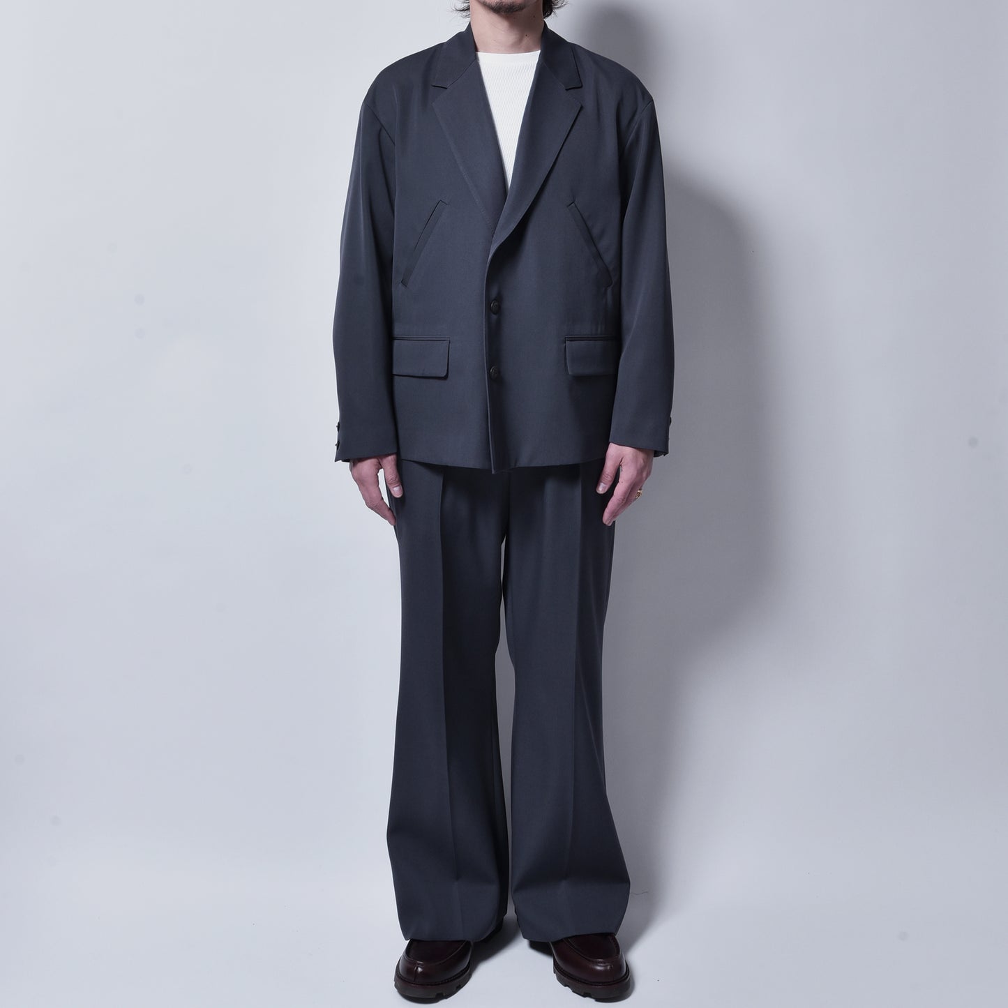 rin / Paper Wool Set Suit  SMOK GRN GREY