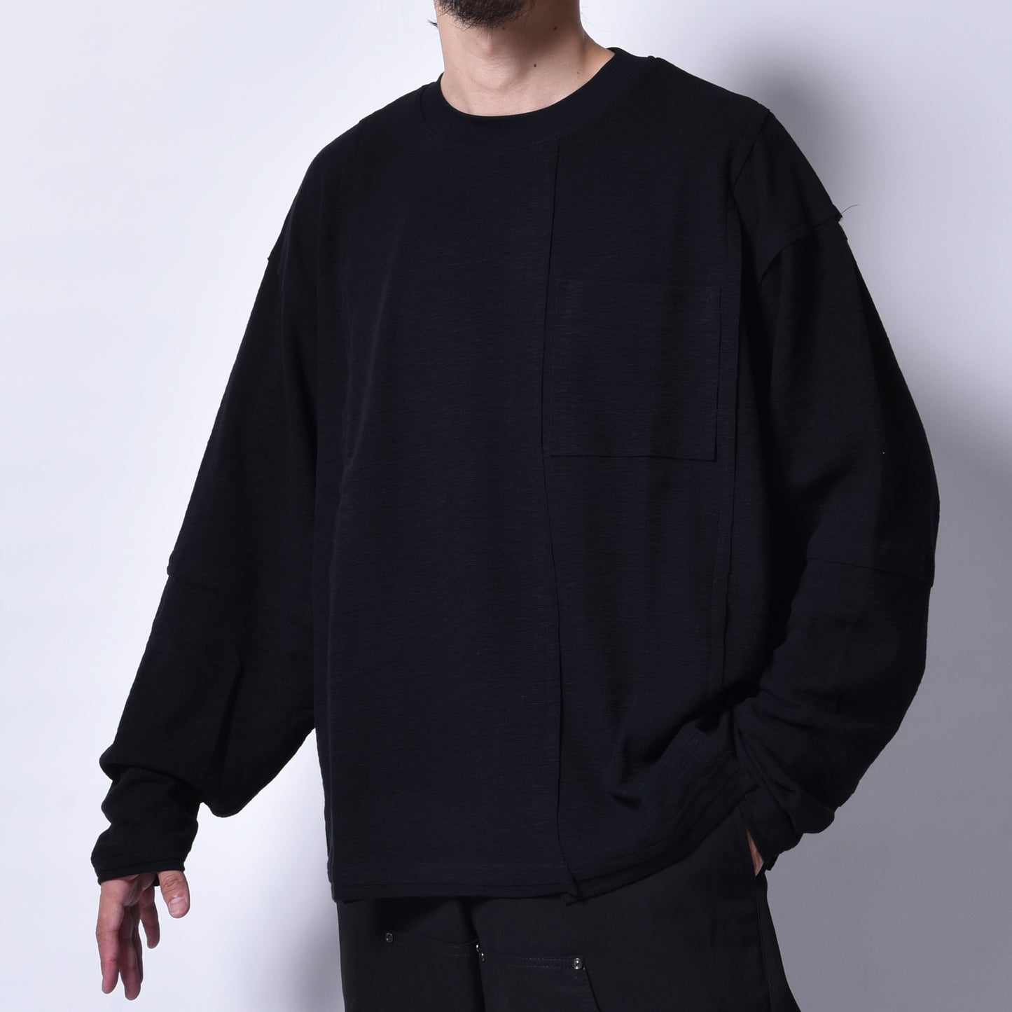 rin / Loose PK Cut Switch L/S Tee BK