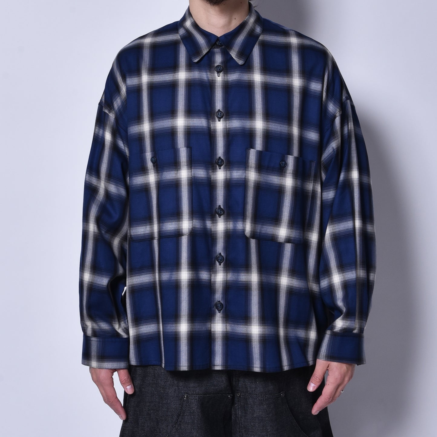 rin / Big Wide L/S Shirts BLUE
